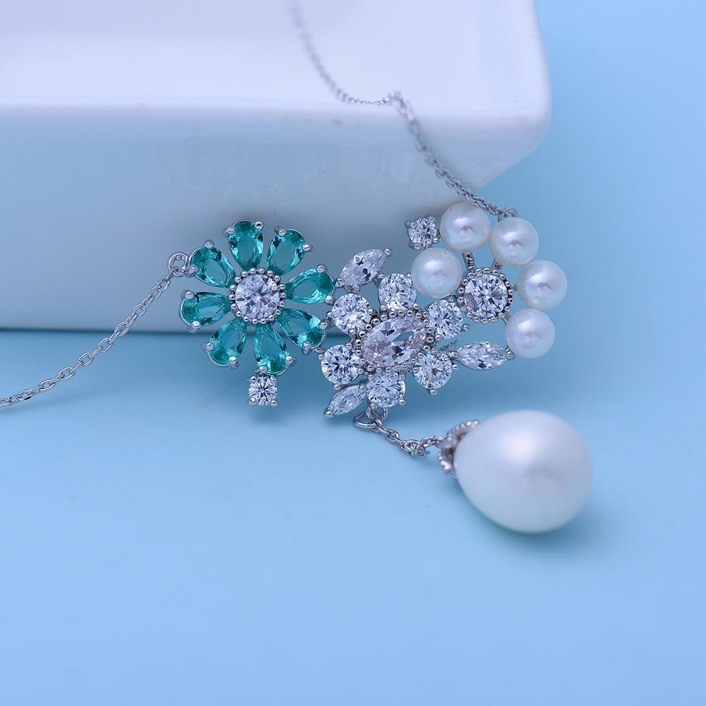 Blue Floral Pendant - Kuberlo - Best Gift for - Imitation Jewellery - Designer Jewellery - one gram gold - fashion jewellery