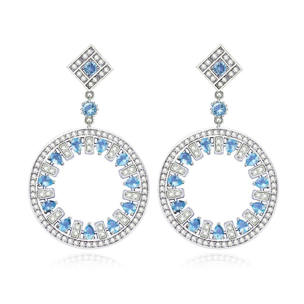 Light Blue Crystal Earrings - Kuberlo - Best Gift for - Imitation Jewellery - Designer Jewellery - one gram gold - fashion jewellery