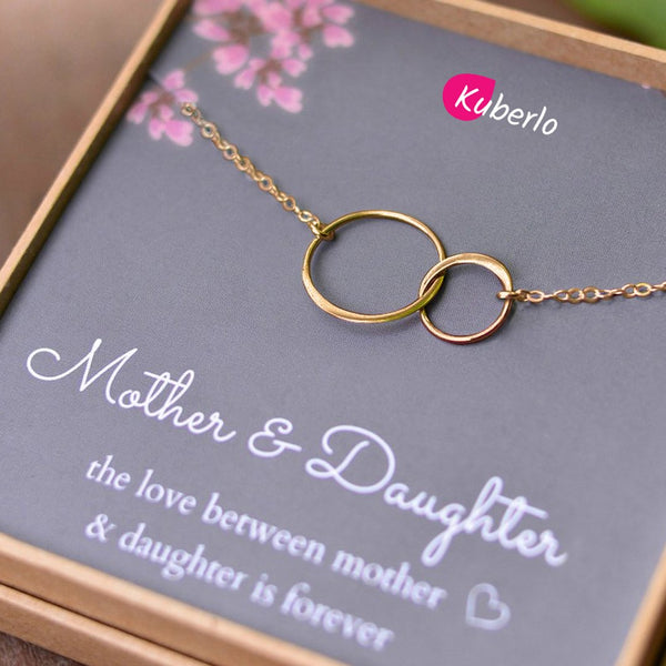 Mother Daughter Love Necklace Gold