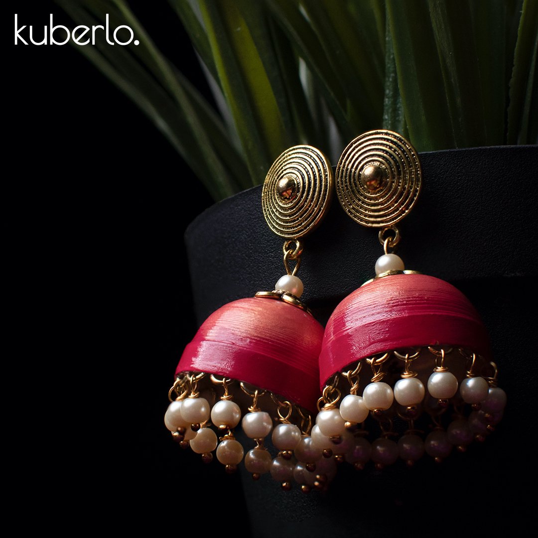 Hand Made Jhumka earrings - Kuberlo - Best Gift for - Imitation Jewellery - Designer Jewellery - one gram gold - fashion jewellery