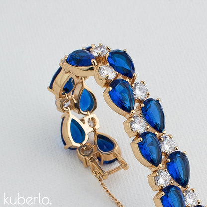 Blue Crystal Sparkle Bracelet - Kuberlo - Best Gift for - Imitation Jewellery - Designer Jewellery - one gram gold - fashion jewellery