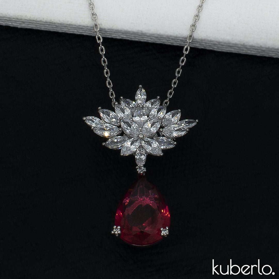 Arata Ruby Necklace Set - Kuberlo - Best Gift for - Imitation Jewellery - Designer Jewellery - one gram gold - fashion jewellery