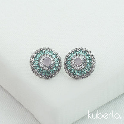 Vihana Stud Earrings - Blue - Kuberlo - Best Gift for - Imitation Jewellery - Designer Jewellery - one gram gold - fashion jewellery