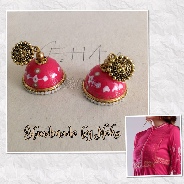 Custom Made Jumka earrings - Kuberlo - Best Gift for - Imitation Jewellery - Designer Jewellery - one gram gold - fashion jewellery