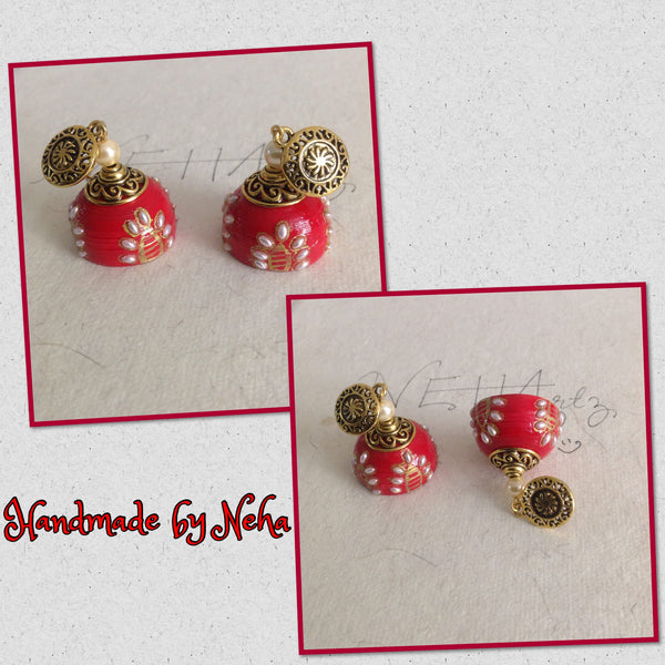 Custom Made Jumka earrings - Kuberlo - Best Gift for - Imitation Jewellery - Designer Jewellery - one gram gold - fashion jewellery