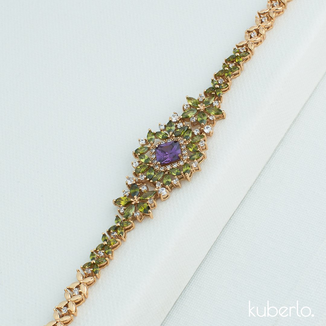 Green Pipa Bracelet - Kuberlo - Best Gift for - Imitation Jewellery - Designer Jewellery - one gram gold - fashion jewellery