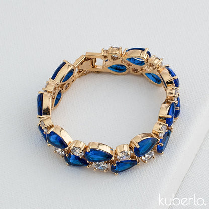 Blue Crystal Sparkle Bracelet - Kuberlo - Best Gift for - Imitation Jewellery - Designer Jewellery - one gram gold - fashion jewellery