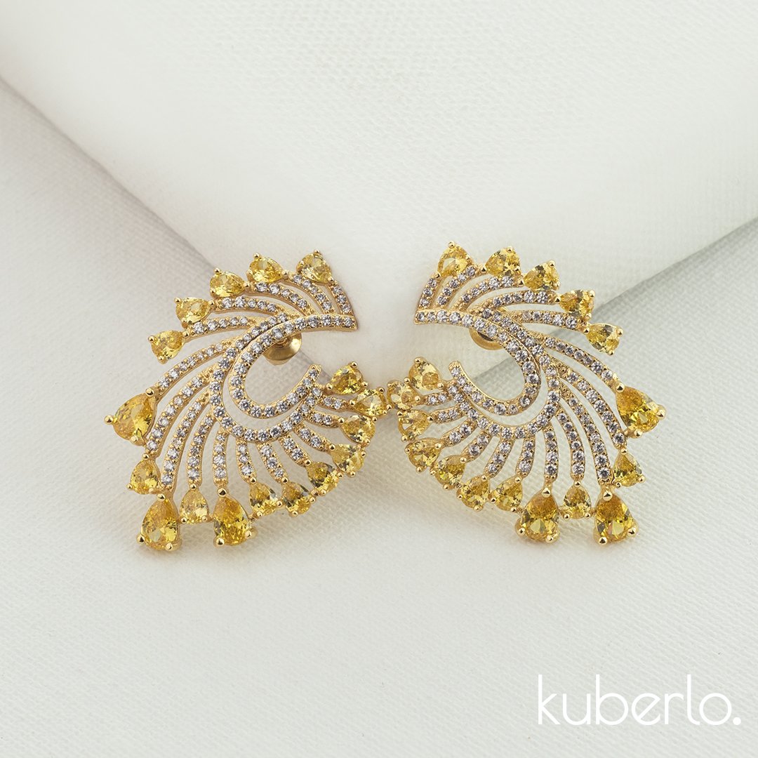 Sunshine Earrings Gold - Kuberlo - Best Gift for - Imitation Jewellery - Designer Jewellery - one gram gold - fashion jewellery