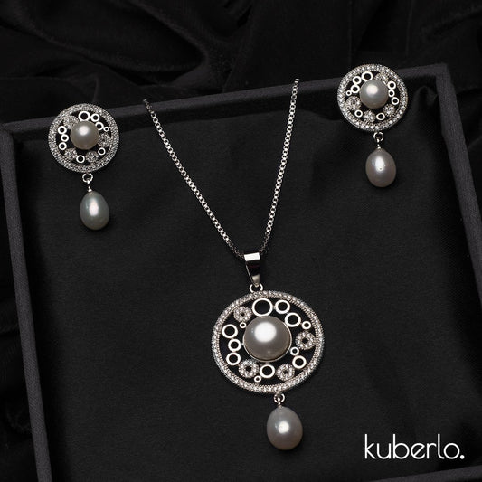 Round Raaga Pendant Set - Kuberlo - Best Gift for - Imitation Jewellery - Designer Jewellery - one gram gold - fashion jewellery