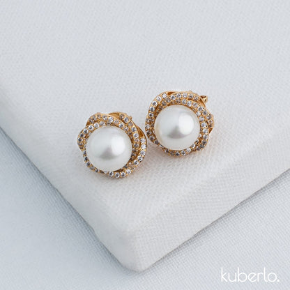 Pearl Stud Earrings - Kuberlo - Best Gift for - Imitation Jewellery - Designer Jewellery - one gram gold - fashion jewellery