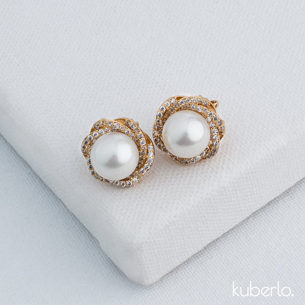 Pearl Stud Earrings - Kuberlo - Best Gift for - Imitation Jewellery - Designer Jewellery - one gram gold - fashion jewellery