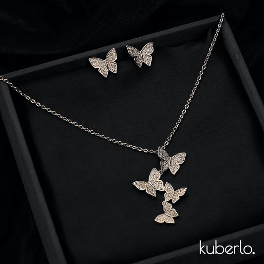 Butterfly Necklace Set - Kuberlo - Best Gift for - Imitation Jewellery - Designer Jewellery - one gram gold - fashion jewellery