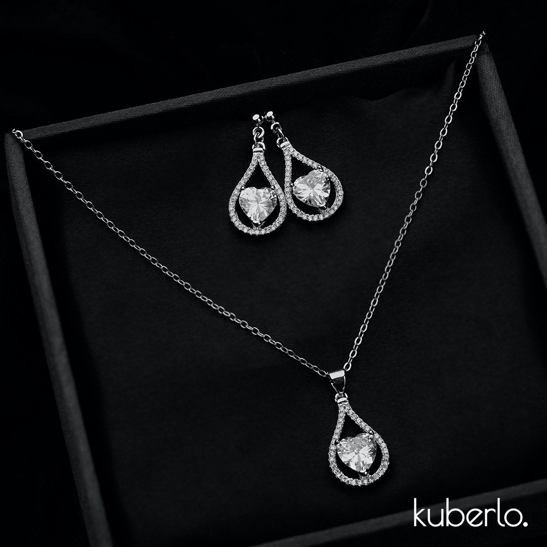 Love Dangler Necklace Set - Kuberlo - Best Gift for - Imitation Jewellery - Designer Jewellery - one gram gold - fashion jewellery