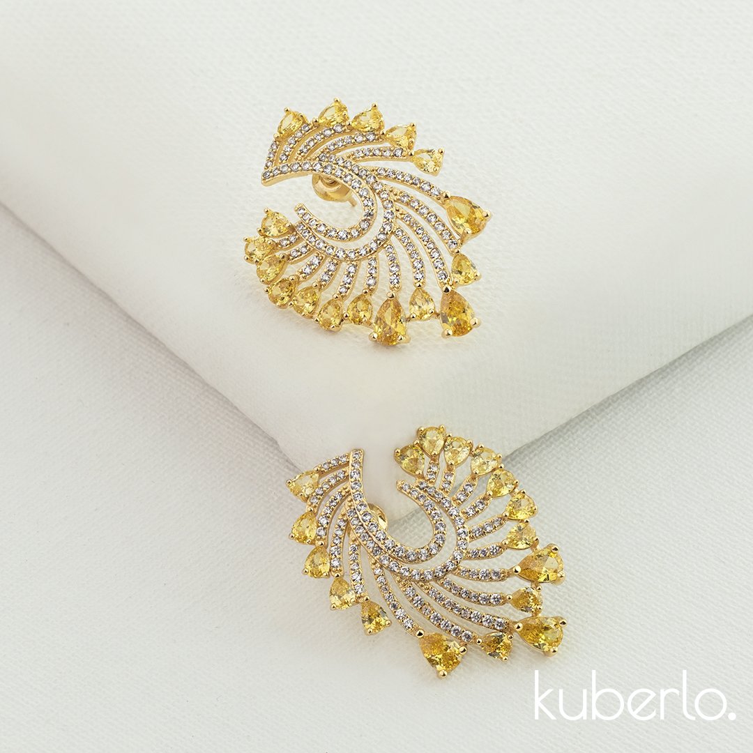 Sunshine Earrings Gold - Kuberlo - Best Gift for - Imitation Jewellery - Designer Jewellery - one gram gold - fashion jewellery