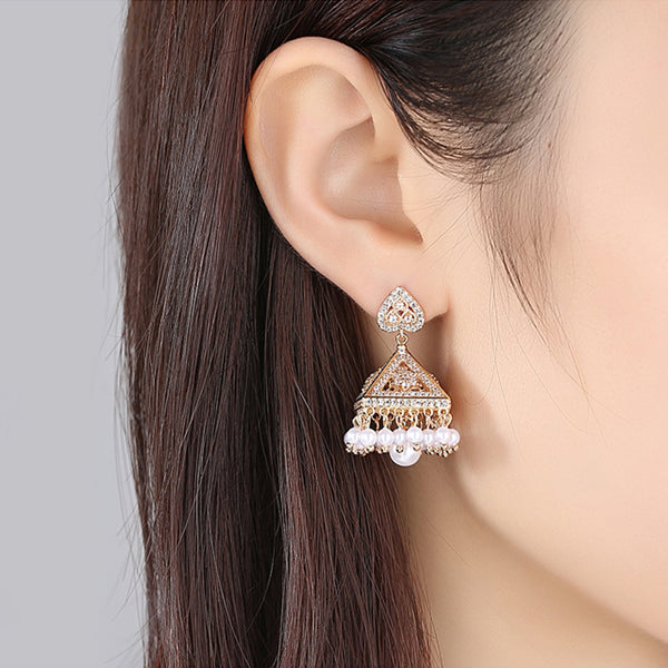 Aauri Jhumki Earrings - Kuberlo - Best Gift for - Imitation Jewellery - Designer Jewellery - one gram gold - fashion jewellery