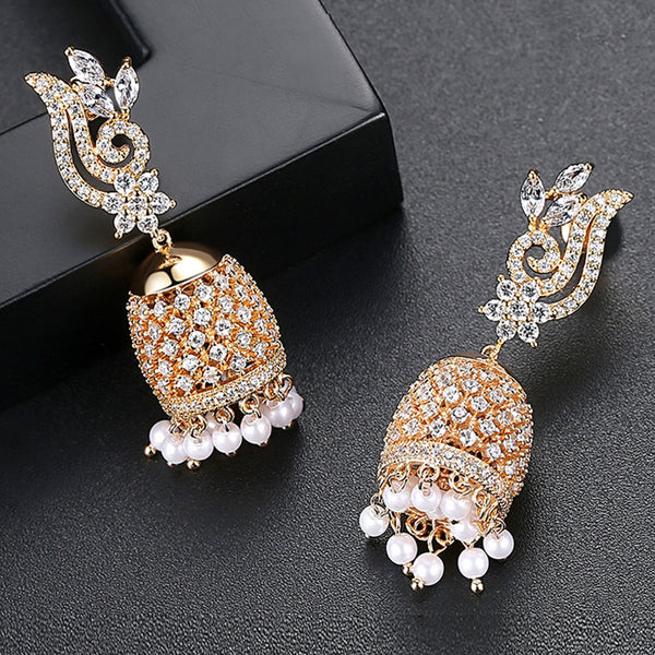 Tanoor Jhumka Earrings - Kuberlo - Best Gift for - Imitation Jewellery - Designer Jewellery - one gram gold - fashion jewellery