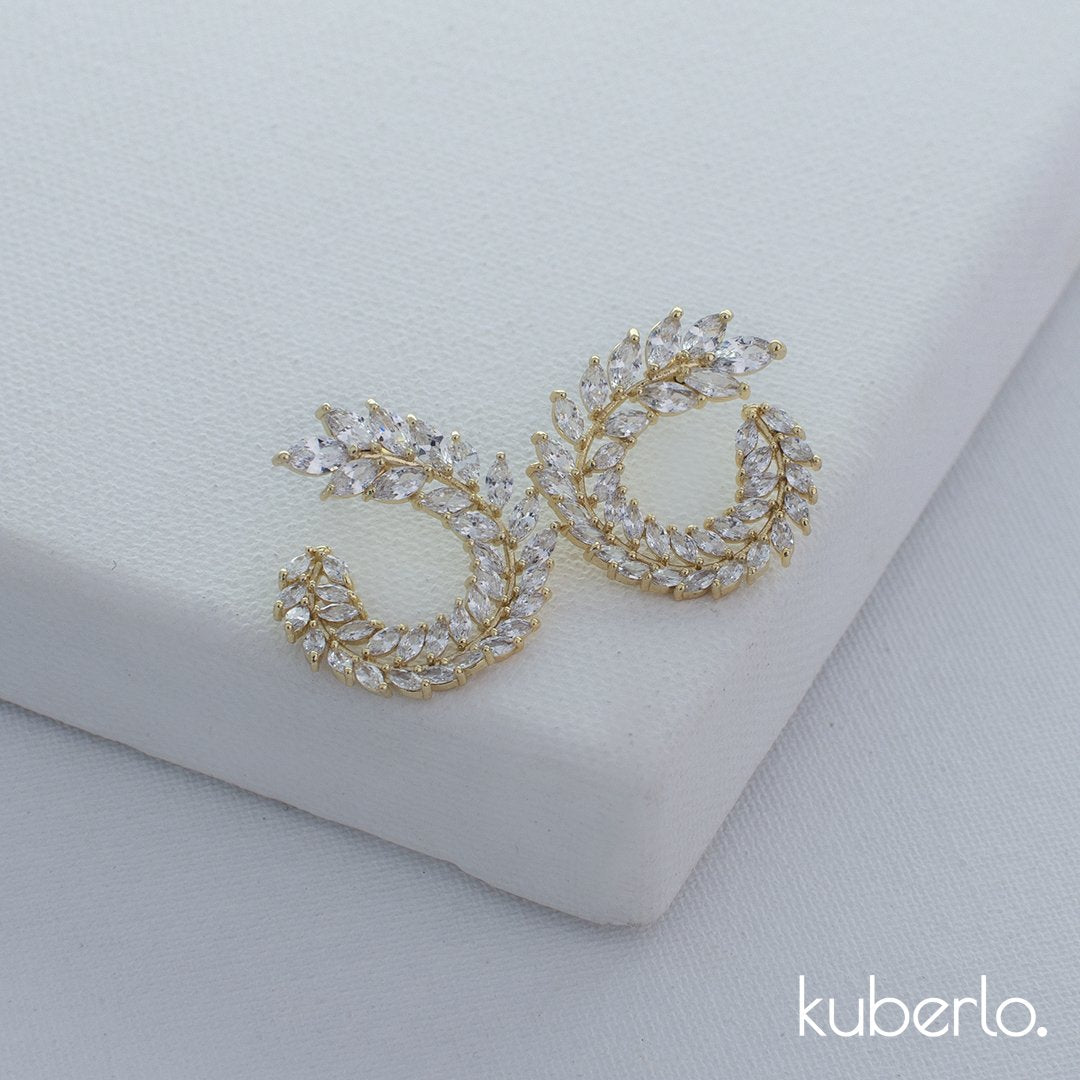 Aelia Earrings - Gold - Kuberlo - Best Gift for - Imitation Jewellery - Designer Jewellery - one gram gold - fashion jewellery