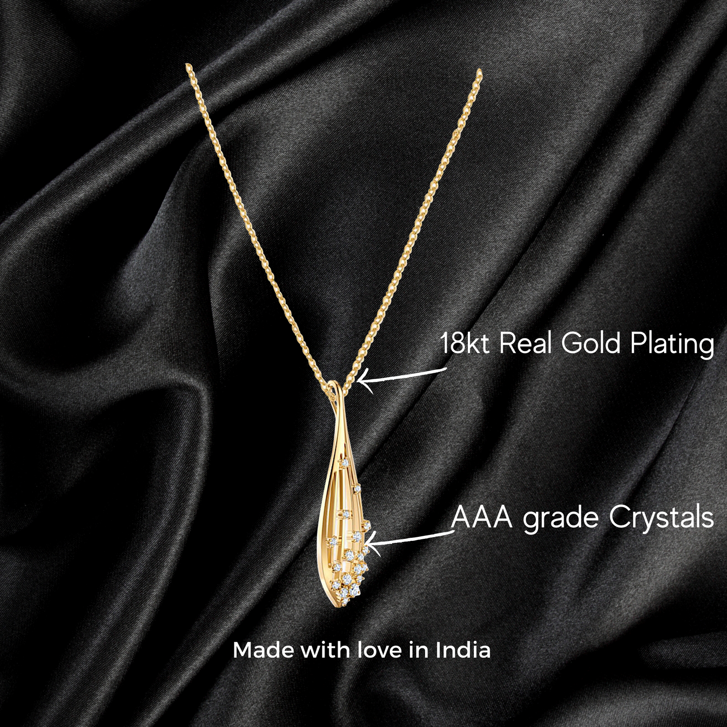 Drop Crystal Pendant - Kuberlo - Best Gift for - Imitation Jewellery - Designer Jewellery - one gram gold - fashion jewellery