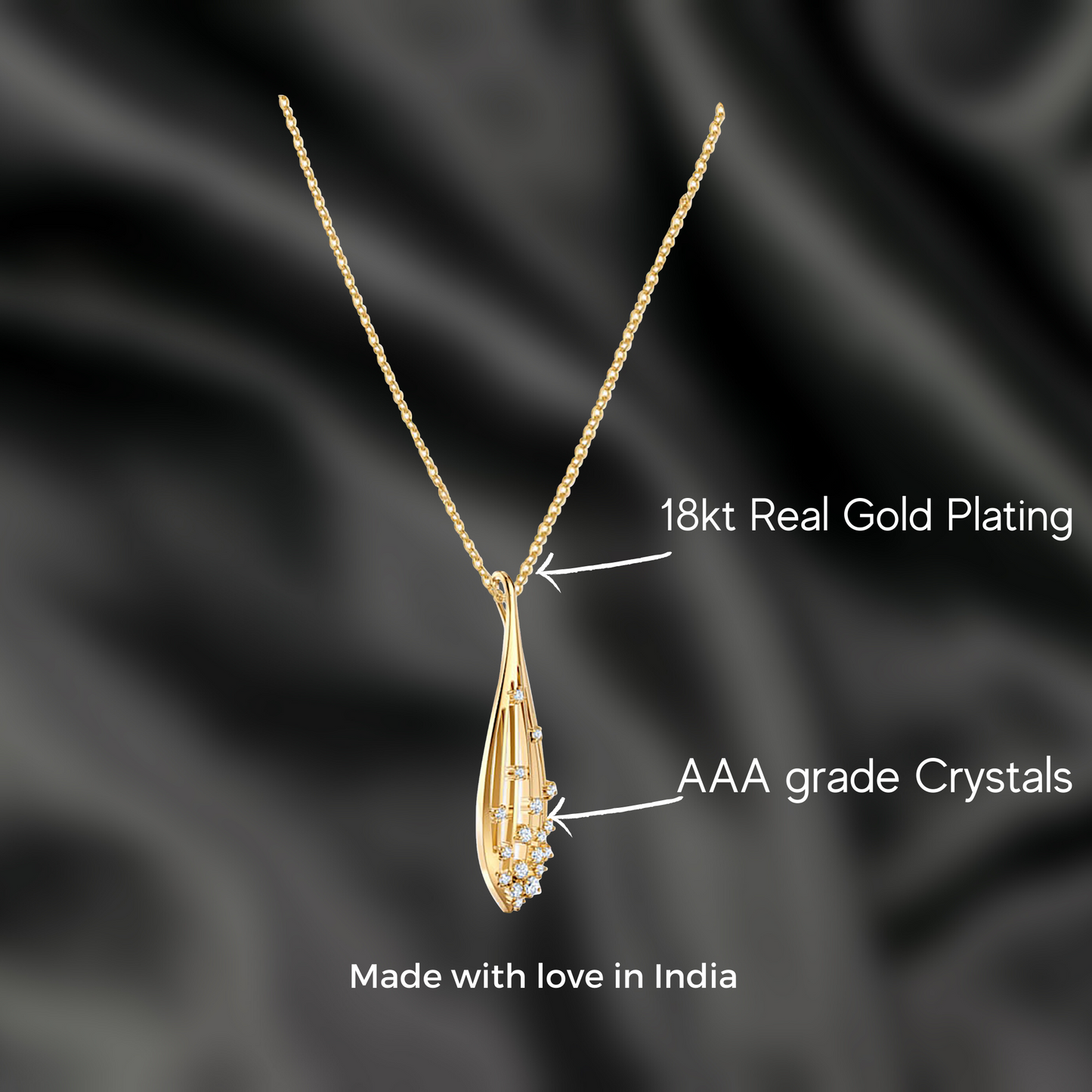 Drop Crystal Pendant - Kuberlo - Best Gift for - Imitation Jewellery - Designer Jewellery - one gram gold - fashion jewellery