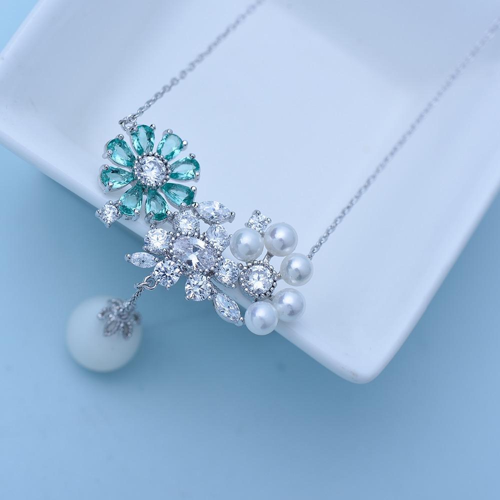 Blue Floral Pendant - Kuberlo - Best Gift for - Imitation Jewellery - Designer Jewellery - one gram gold - fashion jewellery