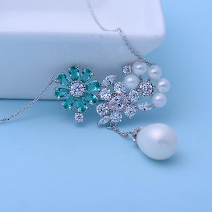 Blue Floral Pendant - Kuberlo - Best Gift for - Imitation Jewellery - Designer Jewellery - one gram gold - fashion jewellery