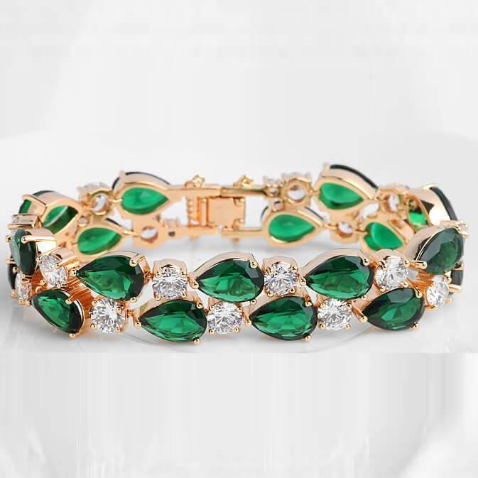 Emerald Green Sparkle Bracelet - Kuberlo - Best Gift for - Imitation Jewellery - Designer Jewellery - one gram gold - fashion jewellery