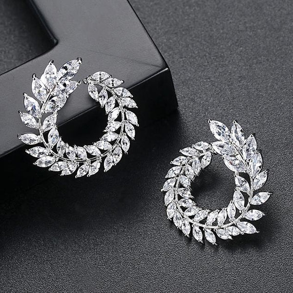 Aelia Earrings - White Gold - Kuberlo - Best Gift for - Imitation Jewellery - Designer Jewellery - one gram gold - fashion jewellery