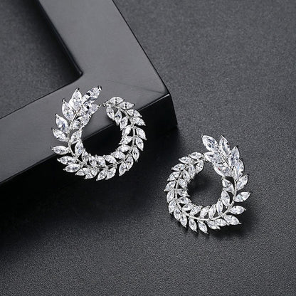 Aelia Earrings - White Gold - Kuberlo - Best Gift for - Imitation Jewellery - Designer Jewellery - one gram gold - fashion jewellery