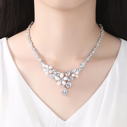 Crystal Bloome Necklace Set - Kuberlo - Best Gift for - Imitation Jewellery - Designer Jewellery - one gram gold - fashion jewellery