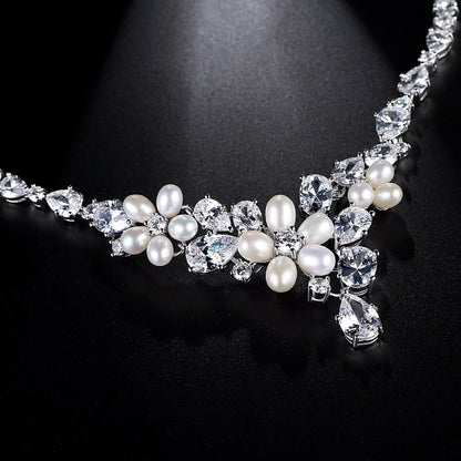 Crystal Bloome Necklace Set - Kuberlo - Best Gift for - Imitation Jewellery - Designer Jewellery - one gram gold - fashion jewellery