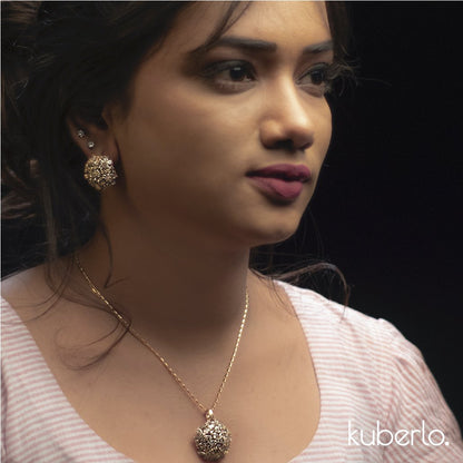 Floral Pendant Set Gold - Kuberlo - Best Gift for - Imitation Jewellery - Designer Jewellery - one gram gold - fashion jewellery