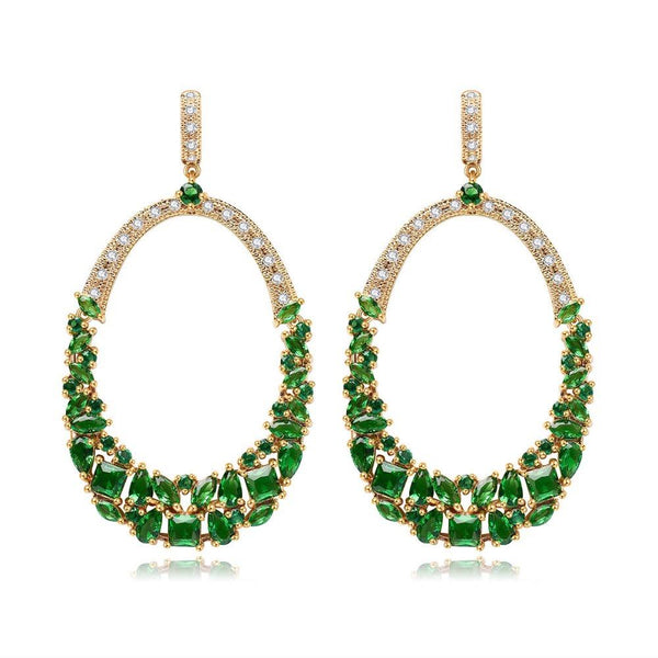 Kanoor Emerald Dangler Earrings - Kuberlo - Best Gift for - Imitation Jewellery - Designer Jewellery - one gram gold - fashion jewellery