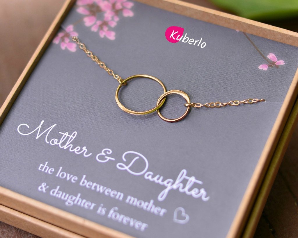 Mother Daughter Love Necklace Gold