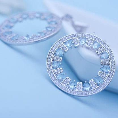 Light Blue Crystal Earrings - Kuberlo - Best Gift for - Imitation Jewellery - Designer Jewellery - one gram gold - fashion jewellery