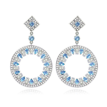 Light Blue Crystal Earrings - Kuberlo - Best Gift for - Imitation Jewellery - Designer Jewellery - one gram gold - fashion jewellery