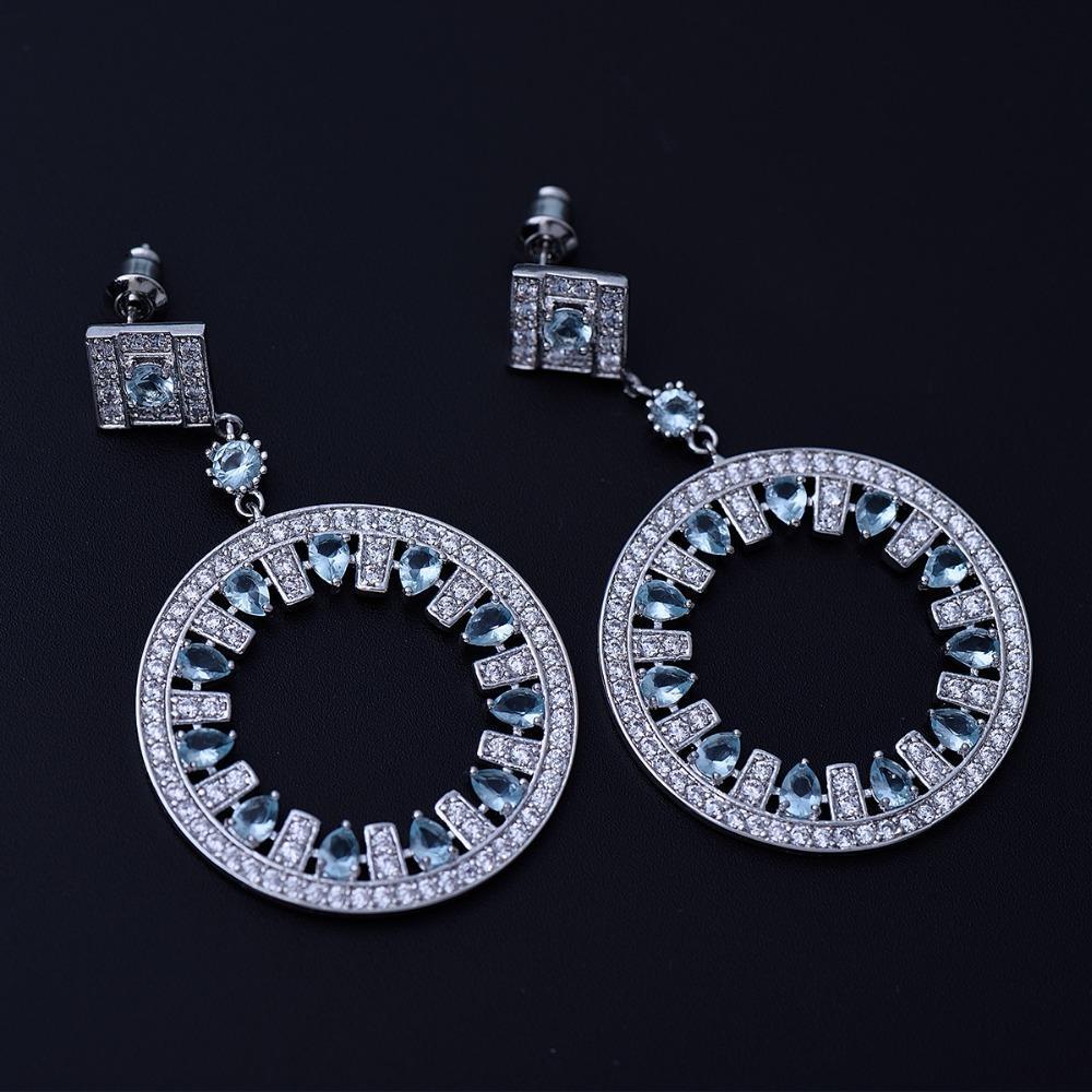 Light Blue Crystal Earrings - Kuberlo - Best Gift for - Imitation Jewellery - Designer Jewellery - one gram gold - fashion jewellery