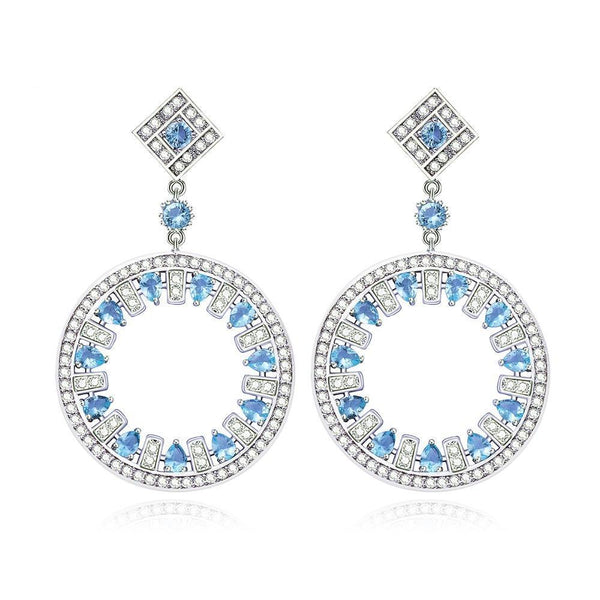 Light Blue Crystal Earrings - Kuberlo - Best Gift for - Imitation Jewellery - Designer Jewellery - one gram gold - fashion jewellery