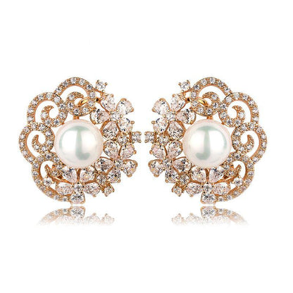 Stella Crystal Studs Gold - Kuberlo - Best Gift for - Imitation Jewellery - Designer Jewellery - one gram gold - fashion jewellery