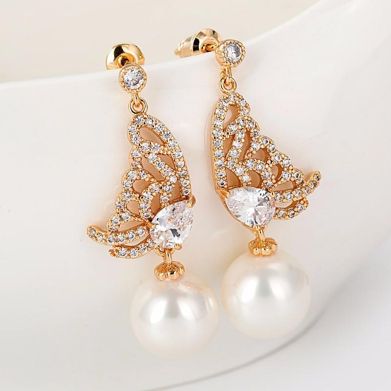 Prachi Pearl Dangler Earrings - Kuberlo - Best Gift for - Imitation Jewellery - Designer Jewellery - one gram gold - fashion jewellery