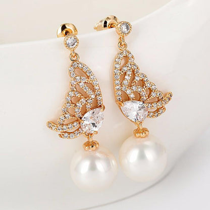 Prachi Pearl Dangler Earrings - Kuberlo - Best Gift for - Imitation Jewellery - Designer Jewellery - one gram gold - fashion jewellery