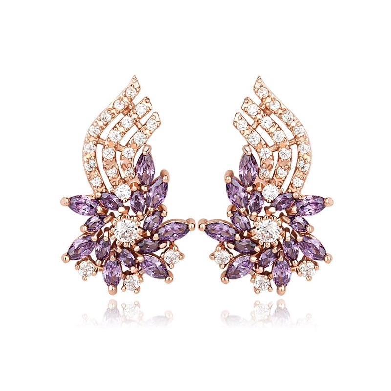 Purple Flame Studs - Kuberlo - Best Gift for - Imitation Jewellery - Designer Jewellery - one gram gold - fashion jewellery