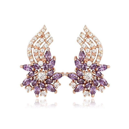 Purple Flame Studs - Kuberlo - Best Gift for - Imitation Jewellery - Designer Jewellery - one gram gold - fashion jewellery