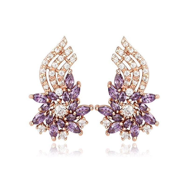 Purple Flame Studs - Kuberlo - Best Gift for - Imitation Jewellery - Designer Jewellery - one gram gold - fashion jewellery