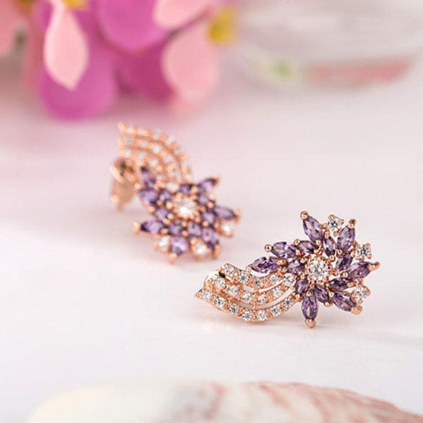 Purple Flame Studs - Kuberlo - Best Gift for - Imitation Jewellery - Designer Jewellery - one gram gold - fashion jewellery