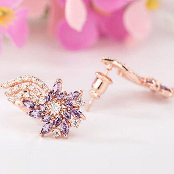 Purple Flame Studs - Kuberlo - Best Gift for - Imitation Jewellery - Designer Jewellery - one gram gold - fashion jewellery