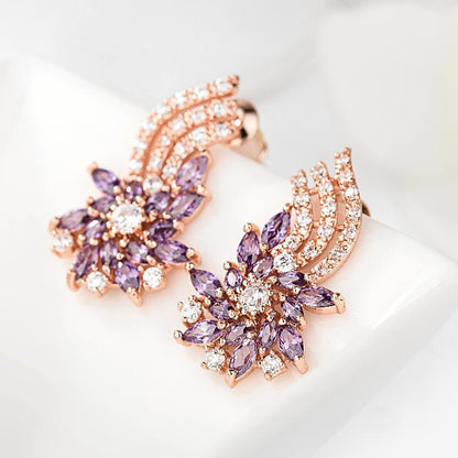 Purple Flame Studs - Kuberlo - Best Gift for - Imitation Jewellery - Designer Jewellery - one gram gold - fashion jewellery