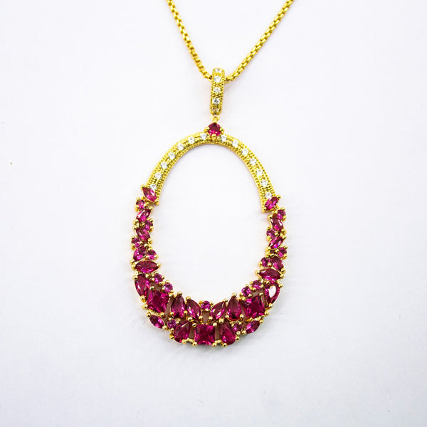 Kanoor Ruby Dangler Pendant - Kuberlo - Best Gift for - Imitation Jewellery - Designer Jewellery - one gram gold - fashion jewellery