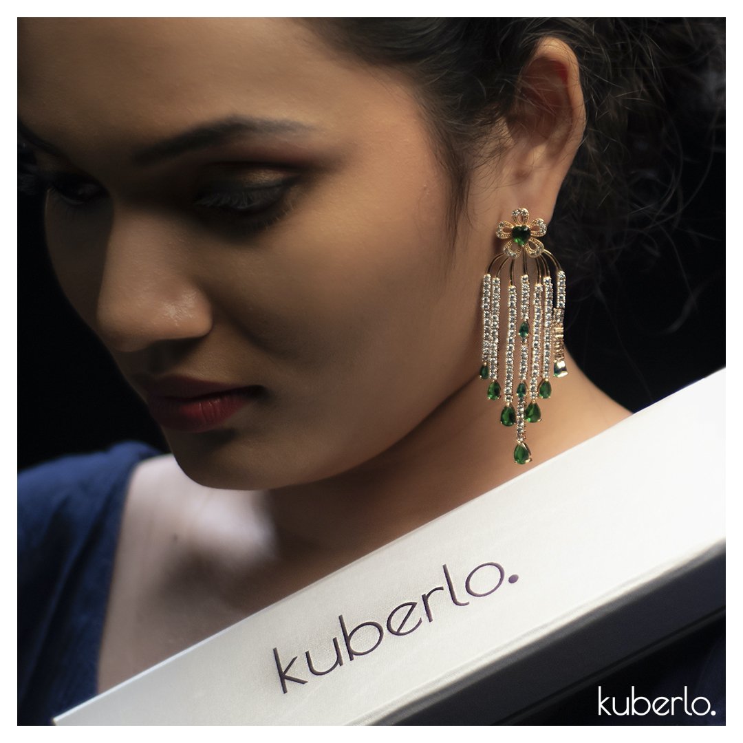 Rain Drops Earrings - Kuberlo - Best Gift for - Imitation Jewellery - Designer Jewellery - one gram gold - fashion jewellery