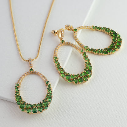 Kanoor Emerald Necklace Set - Kuberlo - Best Gift for - Imitation Jewellery - Designer Jewellery - one gram gold - fashion jewellery