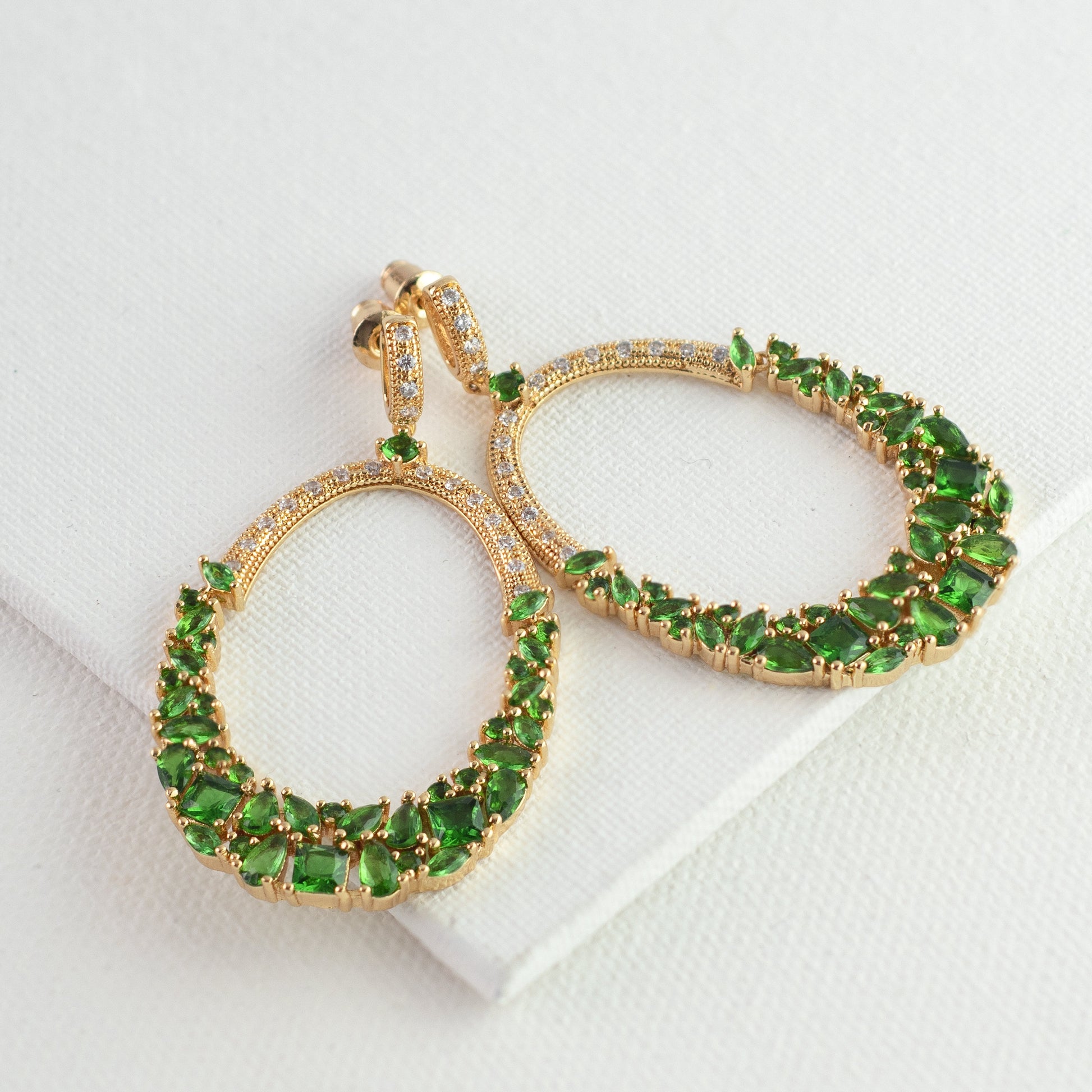 Kanoor Emerald Dangler Earrings - Kuberlo - Best Gift for - Imitation Jewellery - Designer Jewellery - one gram gold - fashion jewellery